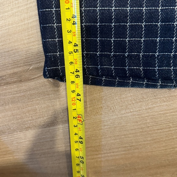 Y2K Mecca Medina 36 Waist Wide Leg (10in)Carpenter Style Jeans Checkered Pattern - Picture 10 of 14